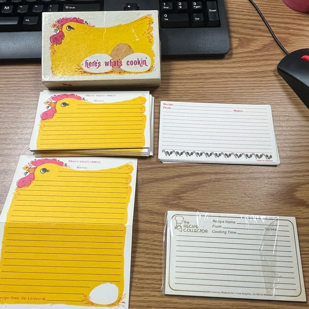 Here's what's cooking Current Vintage recipe cards. 13 cards in their org box 20